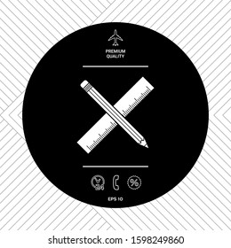 Pencil and ruler icon. Graphic elements for your design