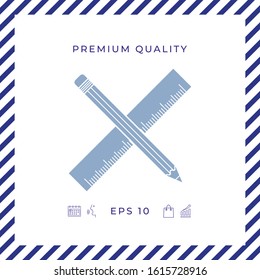 Pencil and ruler icon. Graphic elements for your design