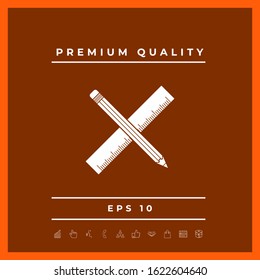 Pencil and ruler icon. Graphic elements for your design