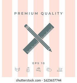 Pencil and ruler icon. Graphic elements for your design