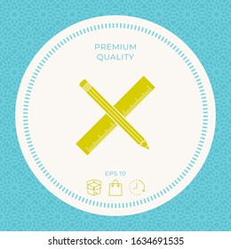 Pencil and ruler icon. Graphic elements for your design
