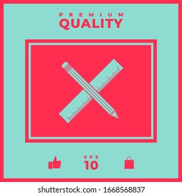 Pencil and ruler icon. Graphic elements for your design