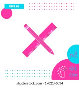 Icono de lápiz y regla. Elementos gráficos para el diseño