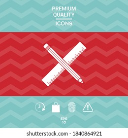 Pencil and ruler icon. Graphic elements for your design