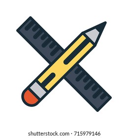 pencil and ruler icon image 