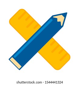 pencil ruler icon. Logo element illustration. pencil ruler symbol design. colored collection. pencil ruler concept. Can be used in web and mobile