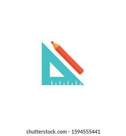 pencil ruler icon. Logo element illustration. pencil ruler symbol design. colored collection. pencil ruler concept. Can be used in web and mobile