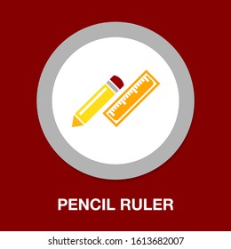 Pencil Ruler Icon. Logo Element Illustration. Pencil Ruler Symbol Design. Colored Collection. Pencil Ruler Concept. Can Be Used In Web And Mobile