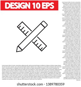 Pencil and ruler icon . Lorem Ipsum Illustration design