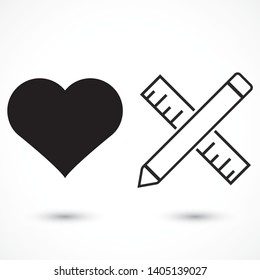 Pencil and ruler icon . Lorem Ipsum Illustration design