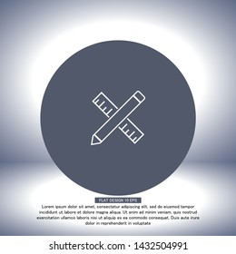 Pencil and ruler icon . Lorem Ipsum Illustration design