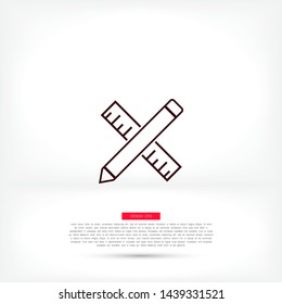 Pencil and ruler icon . Lorem Ipsum Illustration design