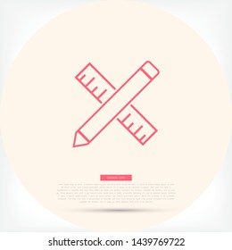 Pencil and ruler icon . Lorem Ipsum Illustration design