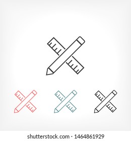 Pencil and ruler icon . Lorem Ipsum Illustration design