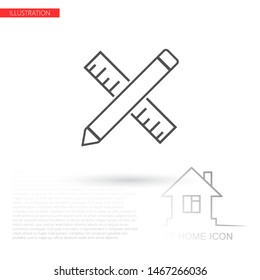 Pencil and ruler icon . Lorem Ipsum Illustration design