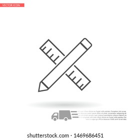 Pencil and ruler icon . Lorem Ipsum Illustration design