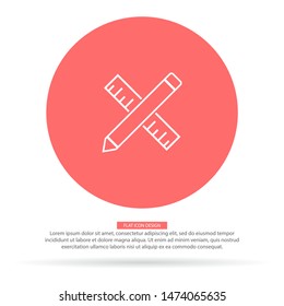 Pencil and ruler icon . Lorem Ipsum Illustration design