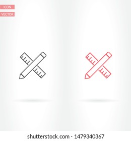 Pencil and ruler icon . Lorem Ipsum Illustration design