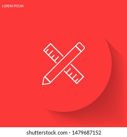 Pencil and ruler icon . Lorem Ipsum Illustration design