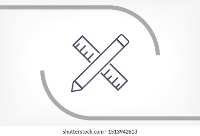 Pencil and ruler icon . Lorem Ipsum Illustration design