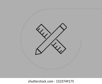 Pencil and ruler icon . Lorem Ipsum Illustration design