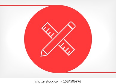 Pencil and ruler icon . Lorem Ipsum Illustration design