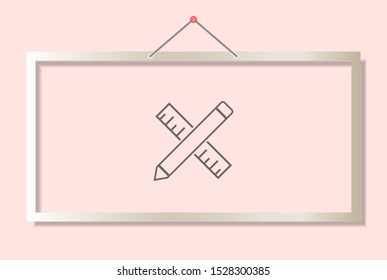 Pencil and ruler icon . Lorem Ipsum Illustration design