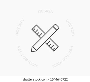 Pencil and ruler icon . Lorem Ipsum Illustration design