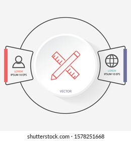 Pencil and ruler icon . Lorem Ipsum Illustration design