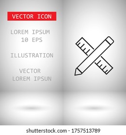 Pencil and ruler icon . Lorem Ipsum Illustration design