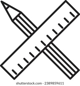 Lápiz con icono de regla. Icono de concepto de diseño de proyecto
