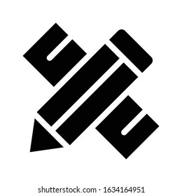pencil & ruler icon school solid style