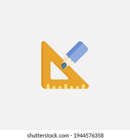 Pencil and ruler icon sign vector,Symbol, logo illustration for web and mobile