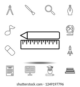 pencil and ruler icon. Simple outline vector element of education set icons for UI and UX, website or mobile application