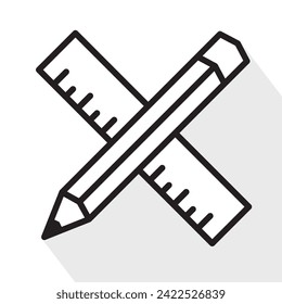 Stift- und Linearsymbol einfach, Vektorgrafik 