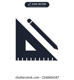 plantilla de símbolo de icono de lápiz y regla para la ilustración vectorial de la colección de diseño gráfico y web
