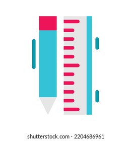 Pencil and ruler icon that is suitable for any modern business