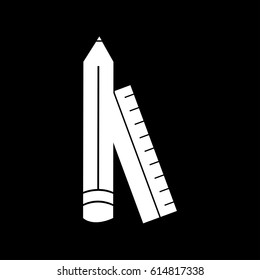 Pencil ruler icon vector