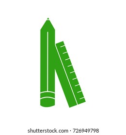 pencil ruler icon vector