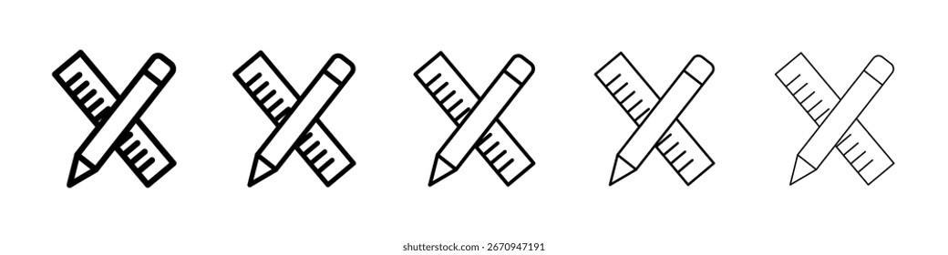 Vektorgrafik mit Bleistift- und Linealsymbol. EPS 10
