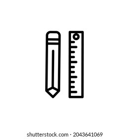 pencil ruler icon vector design element