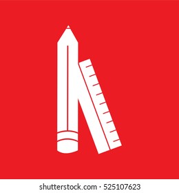 pencil ruler Icon Vector Illustration