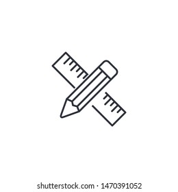 pencil and ruler icon vector logo template