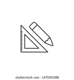 pencil and ruler icon vector logo template
