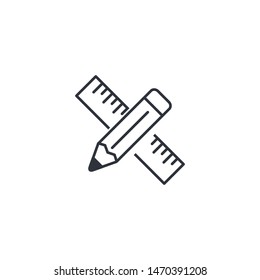 pencil and ruler icon vector logo template