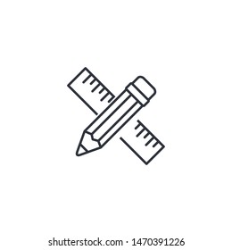 pencil and ruler icon vector logo template