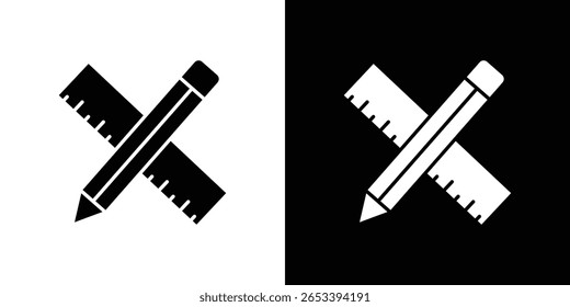 Pencil and ruler icon Vector scalable graphics