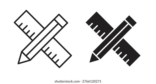 Pencil and ruler icons collection vector design illustration isolated. EPS10