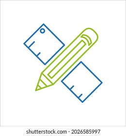 Pencil and ruler icons symbol vector elements for infographic web
