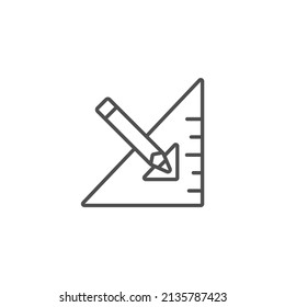 Pencil and ruler icons  symbol vector elements for infographic web